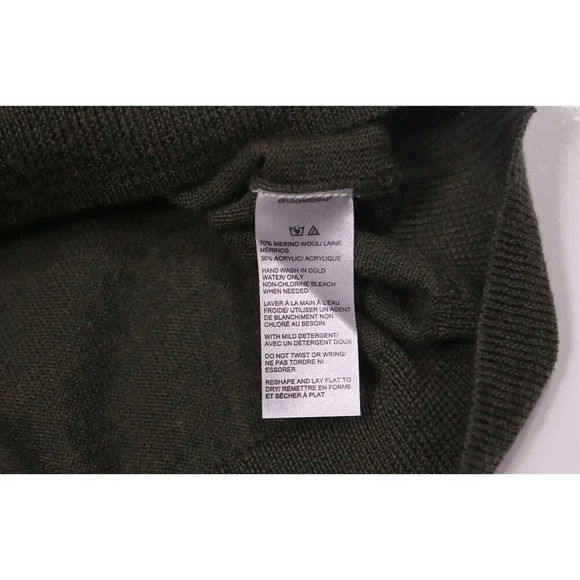 Saks Fifth Avenue Green Knit Wool-Acrylic Turtleneck Large - Picture 6 of 6